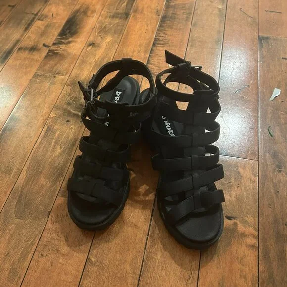 Lulu’s x Dirty Laundry “Fun Stuff” Black Gladiator Sandals – Size 8 - Picture 2 of 6
